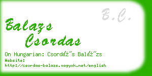 balazs csordas business card